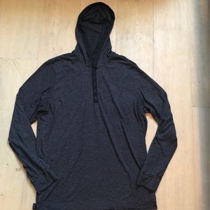 Boys striped hooded long sleeve shirt